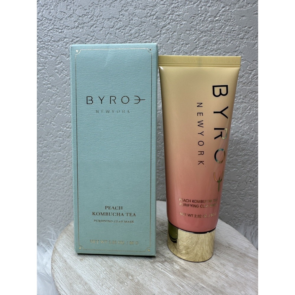 $15 🌙 Byroe Teatime Purifying Clay Mask‎ Peach Kombucha Tea 2.8oz Full Sz NEW
